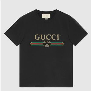 Oversize washed T-shirt with Gucci logo”-mens